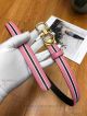AAA Ferragamo Adjustable Belt For Women - Pink And Black Leather Gold Gancini Buckle (5)_th.jpg